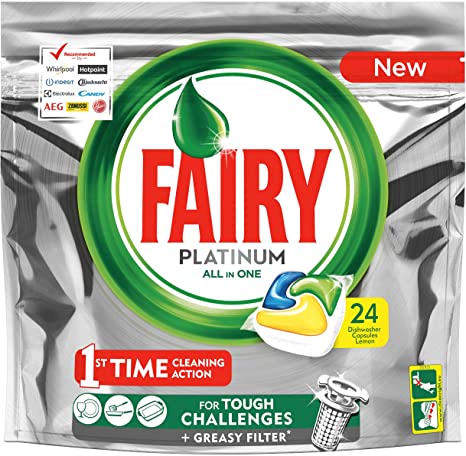 Fairy Platinum 24 Pastiglie per Lavastoviglie, Detersivo in