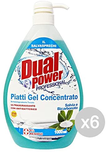 Set 6 DUAL POWER Piatti Concentrato 1 Lt Salvia/Bicarbonato